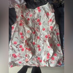 Bonpoint Cream and Red Kids Blouse